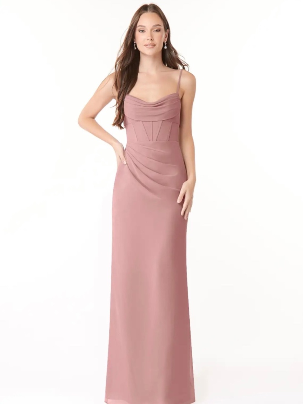 NWT Azazie Mai Bridesmaid Dress in Dusty Rose Chiffon